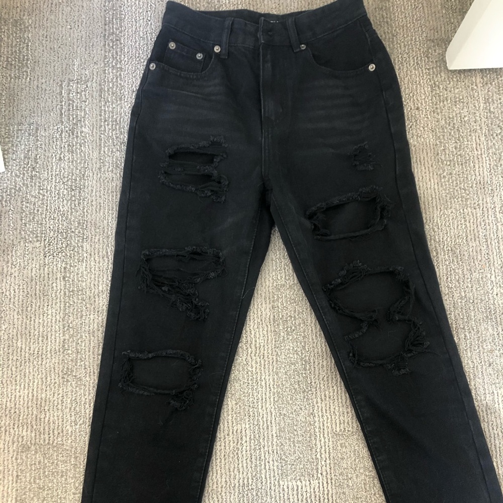 Black Ripped Boyfriend Jeans